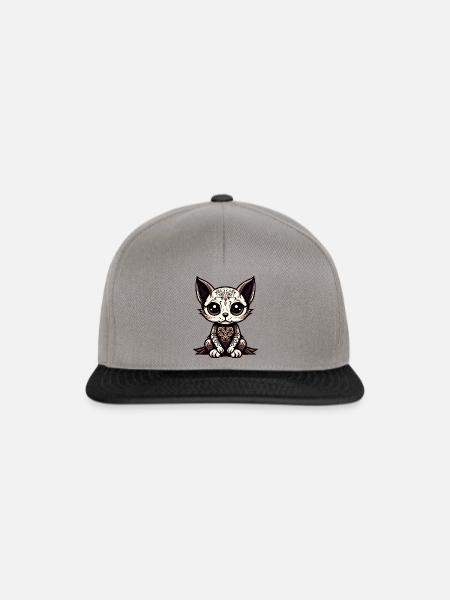 Mexikanische Ringelblume Katze 1 - Snapback Cap - Graphit/Schwarz