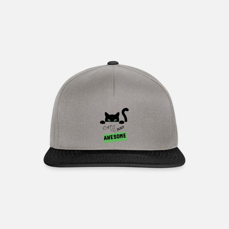 CATS ARE JUST AWESOME - Snapback Cap - Graphit/Schwarz