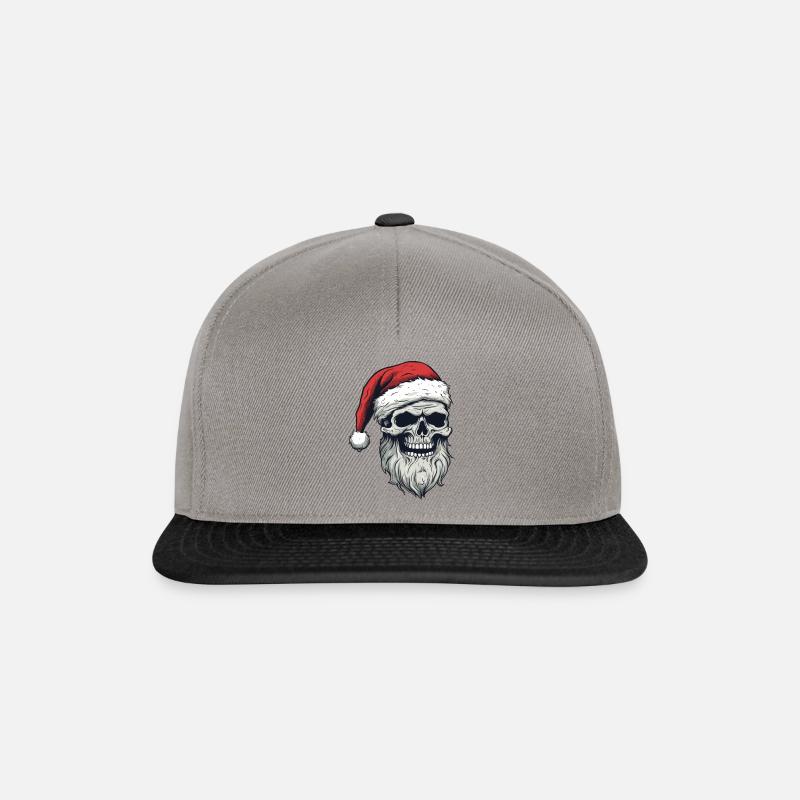 Weihnachtsmann Schädel - Snapback Cap - Graphit/Schwarz