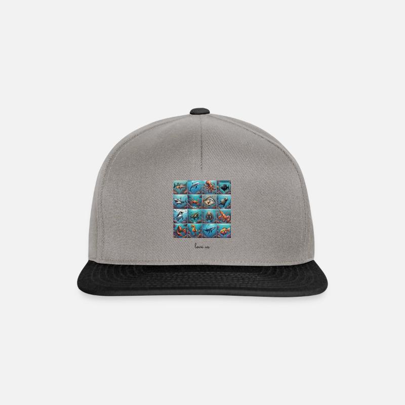 Aimez-nous Collage 3 - Casquette snapback - gris graphite/noir