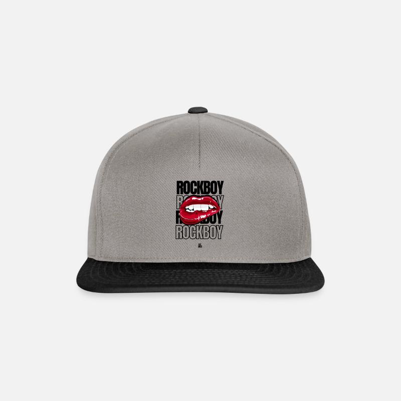 Rockboy "Bite Lip" - Snapback Cap - Graphit/Schwarz