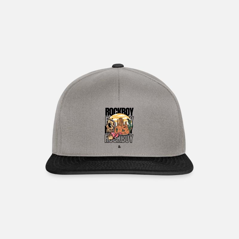 Rockboy "Totenkopf Wüste" - Snapback Cap - Graphit/Schwarz