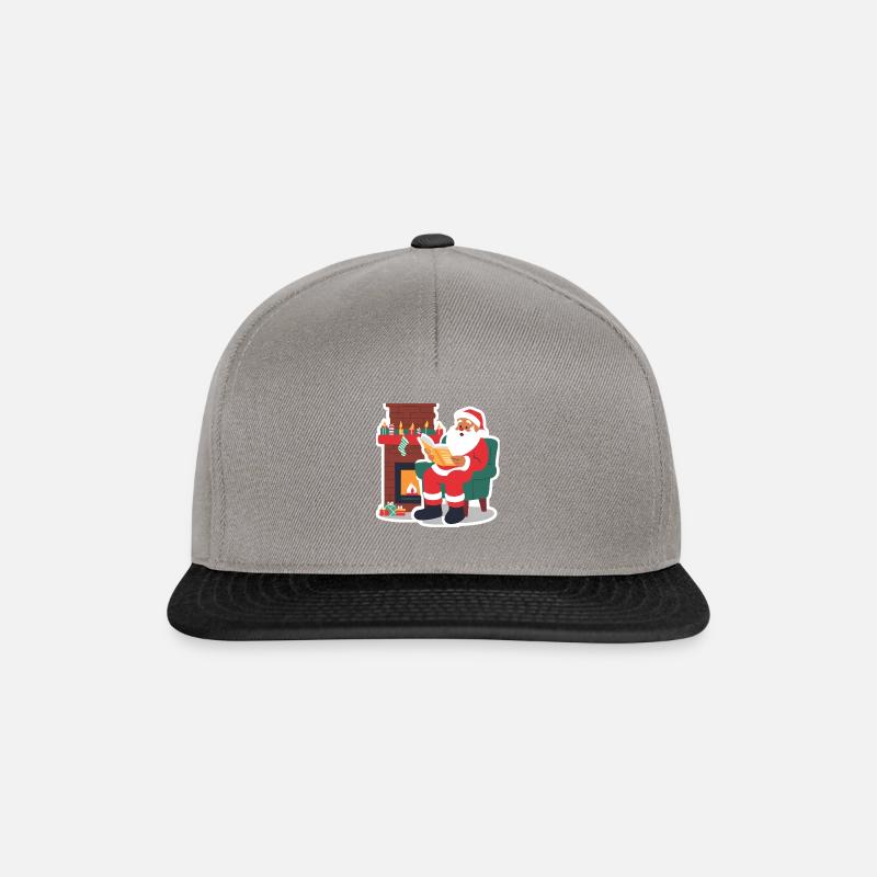 Weihnachtsmann am Kamin - Snapback Cap - Graphit/Schwarz
