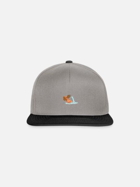 Bart Welle - lustiges Geschenk für Männer mit Bart - Snapback Cap - Graphit/Schwarz