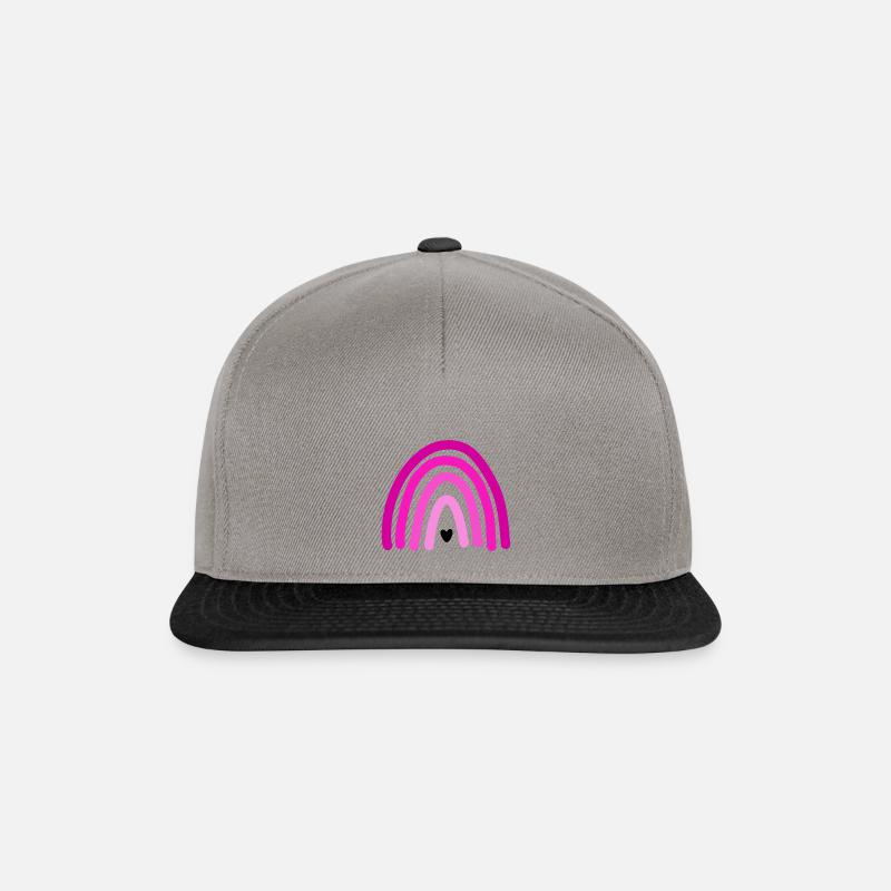 Pinker Regenbogen - Snapback Cap - Graphit/Schwarz