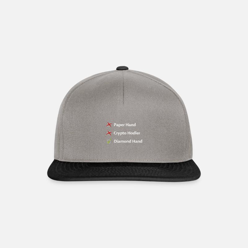 Check-list crypto main de diamant coché - Casquette snapback - gris graphite/noir
