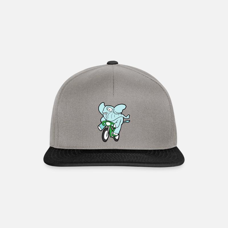 Éléphant drôle drôle mignon - Casquette snapback - gris graphite/noir