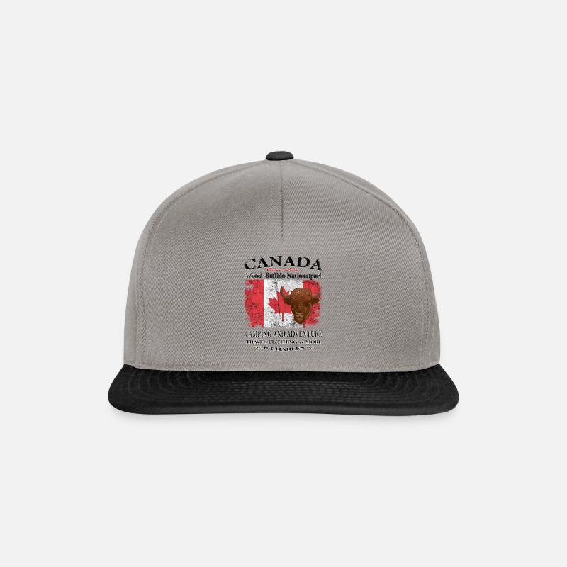 Canada, Canada, camping - Casquette snapback - gris graphite/noir