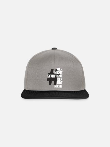 Wer nicht schwimm der übt nicht für Wassersportler - Snapback Cap - Graphit/Schwarz