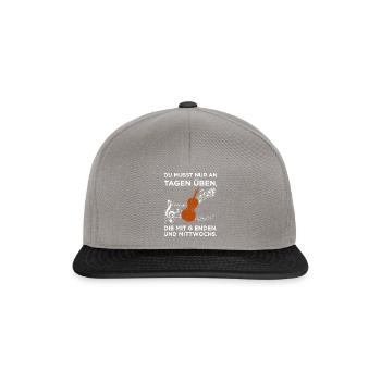 Du musst nur an Tagen üben, - Cello Cellisten - Snapback Cap - Graphit/Schwarz - Vorne