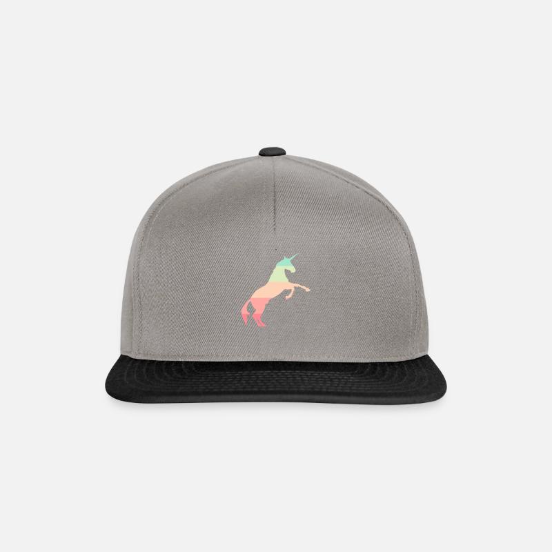 Regenbogen Einhorn - Snapback Cap - Graphit/Schwarz