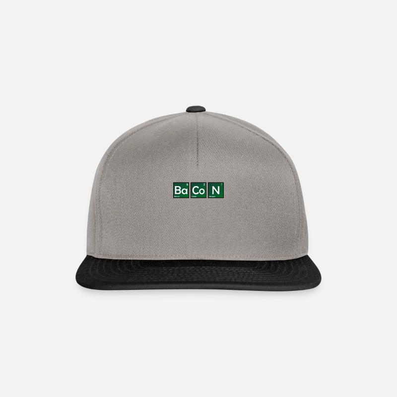 Elements of Bacon Element Chemistry Periodic Table - Snapback Cap - graphite/black
