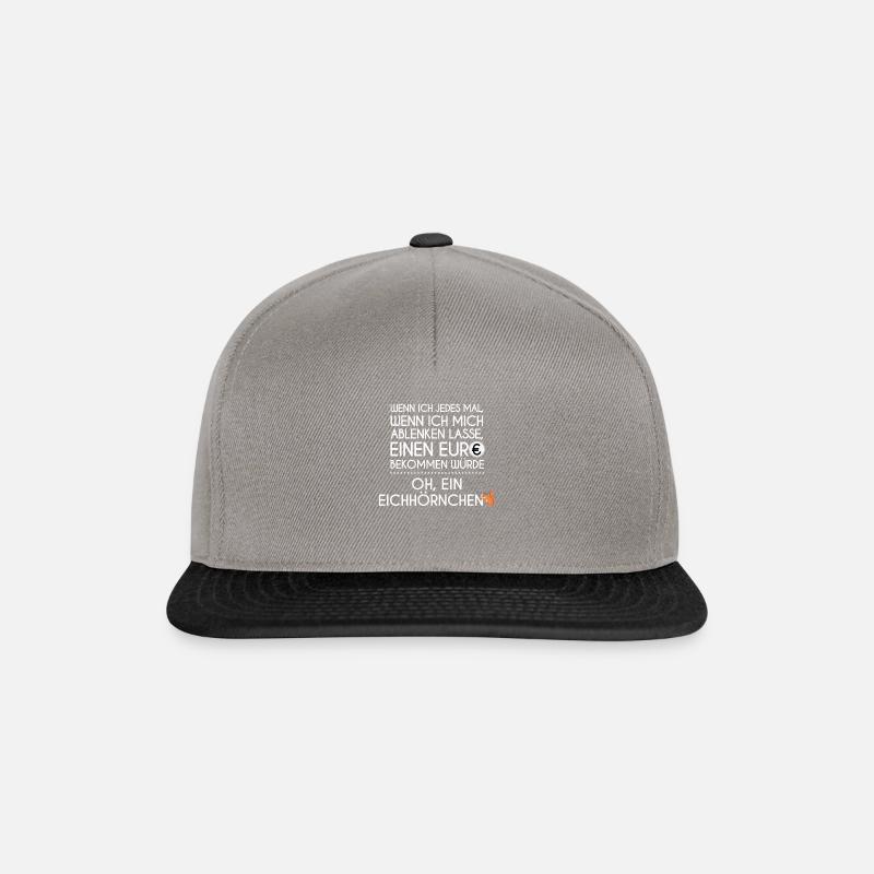 Eichhörnchen Ablenken Lustig ADHS ADHD - Snapback Cap - Graphit/Schwarz