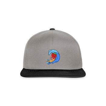 Sportliche Erdbeere - Snapback Cap - Graphit/Schwarz - Vorne