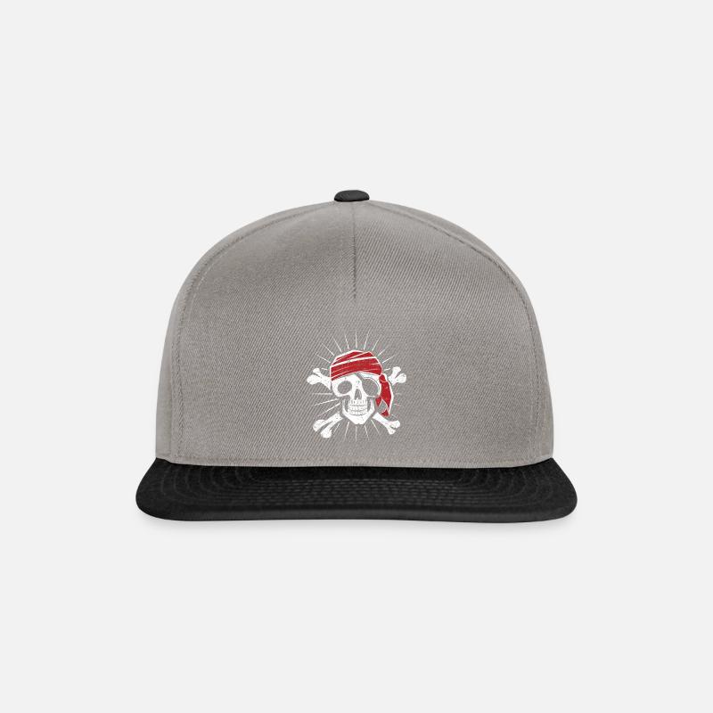 Jolly Roger Skull - Pirate Ship Sea Sailor Gift - Snapback Cap - Graphit/Schwarz