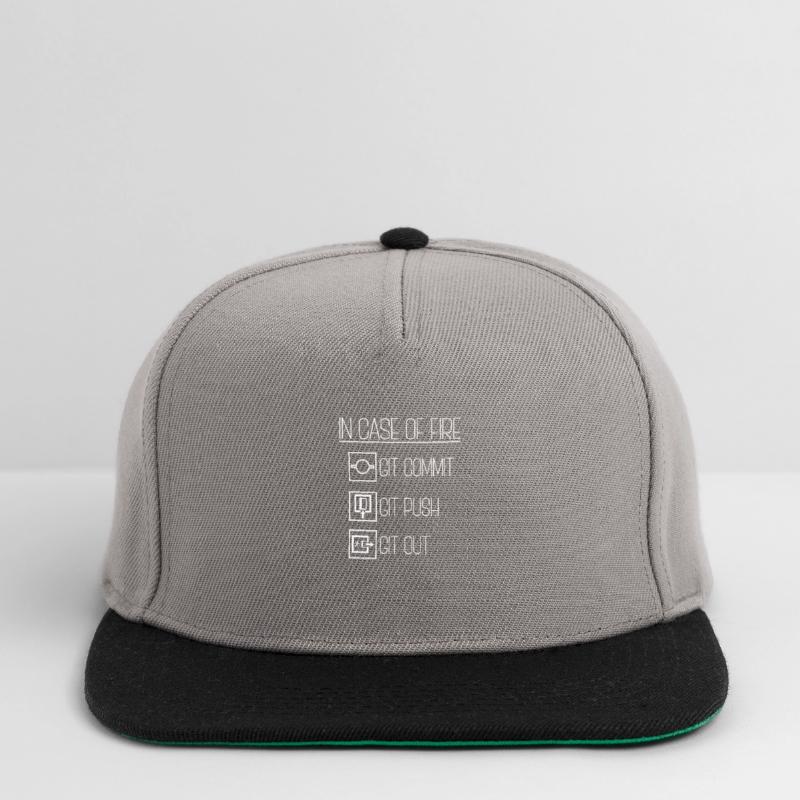 In Case Of Fire Git Commit Coding Programmer Linux Snapback Cap