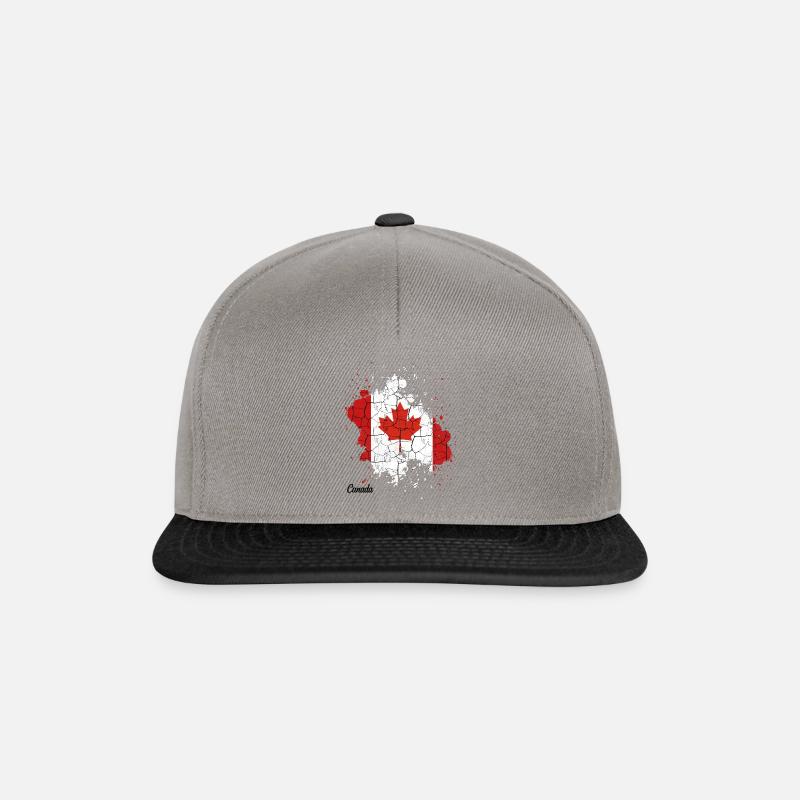État du Canada | Cadeau Canada éclaboussures couleur - Casquette snapback - gris graphite/noir