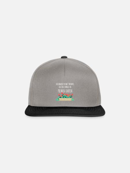Garten Geschenk Blume Schrebergarten Therapie Rase - Snapback Cap - Graphit/Schwarz