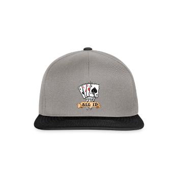 Poker Poker All In Poker Cards Casino Ass - Snapback Cap - graphite/black - Front