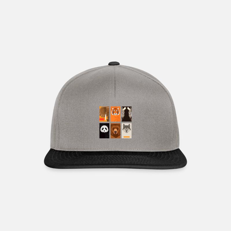Wilde Tiere - Snapback Cap - Graphit/Schwarz