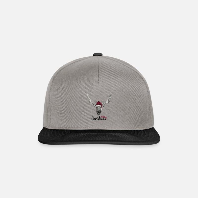 Reh mit Weihnachtsmütze - Snapback Cap - Graphit/Schwarz