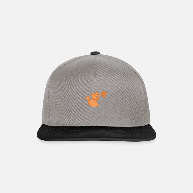 D20 Katze - Snapback Cap - Graphit/Schwarz
