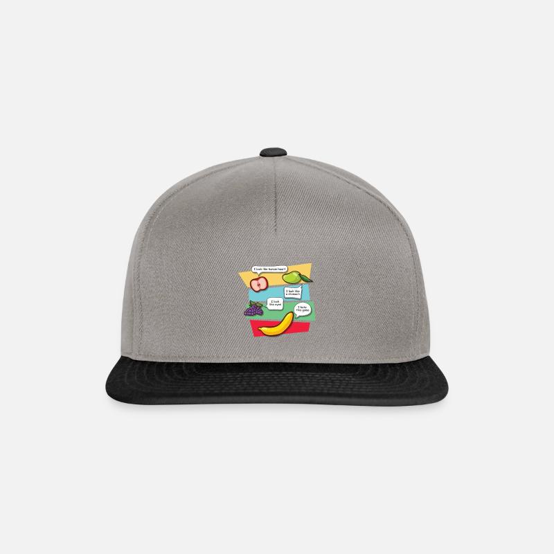 Lustige Früchte - Snapback Cap - Graphit/Schwarz