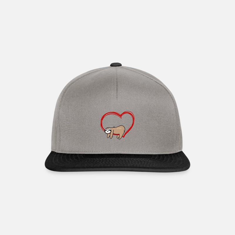 Faultier Herz Geschenk - Snapback Cap - Graphit/Schwarz