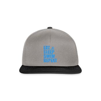 Eat Sleep Swim Repeat Swimming Swimming Swimming Swimming - Snapback Cap - graphite/black - Front