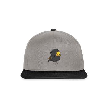 Vogel Vögel Geschenk Tier Papagei Kawaii Sittich - Snapback Cap - Graphit/Schwarz - Vorne