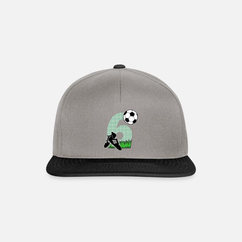 6. Geburtstag Geschenk Fußball Kinder - Snapback Cap - Graphit/Schwarz