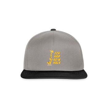 Ich hab so'n Hals Giraffe lustiger Spruch - Snapback Cap - Graphit/Schwarz - Vorne