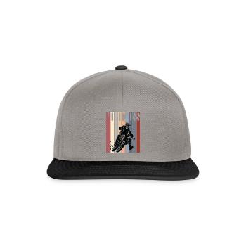 Motocross Retro Style Dirt Bike - Snapback Cap - Graphit/Schwarz - Vorne