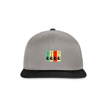 Guitare électrique vintage rétro - Casquette snapback - gris graphite/noir - Devant