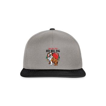 This Girl Loves Her Bulldog Hundeliebe Geschenk - Snapback Cap - Graphit/Schwarz - Vorne