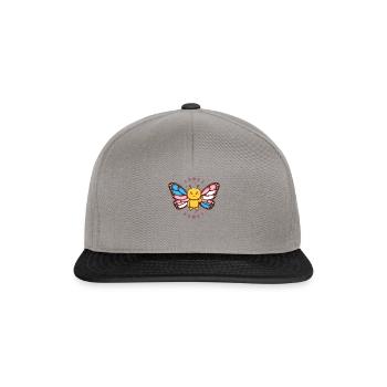 Papillon monarque transgenre Trans Fierté subtile - Casquette snapback - gris graphite/noir - Devant