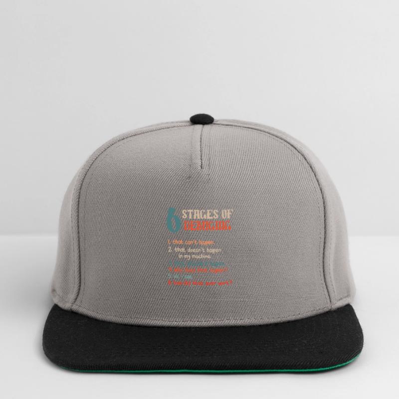Funny Stages Of Debugging Developer Programmer Snapback Cap