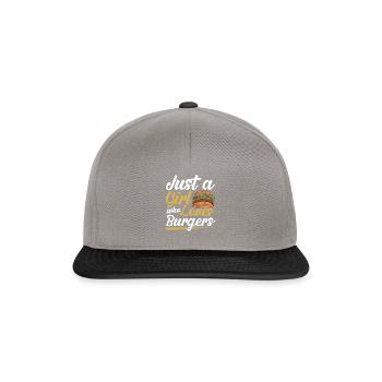 A Girl Who Loves Burgers - Snapback Cap - Graphit/Schwarz - Vorne