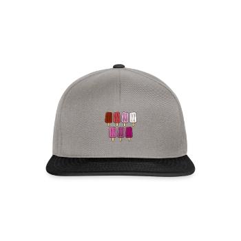 Lesbische Flagge Eis am Stiel 4. Juli Subtiler Stolz - Snapback Cap - Graphit/Schwarz - Vorne