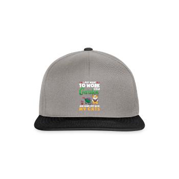 Working In My Garden And Hang Out With My Cat - Snapback Cap - Graphit/Schwarz - Vorne