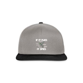 Funny It Flies It Spies - Snapback Cap - Graphit/Schwarz - Vorne