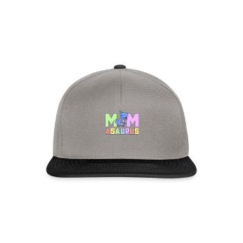 Mama Asaurus Dinosaurier Geburtstagsfeier TRex Matching - Snapback Cap - Graphit/Schwarz - Vorne