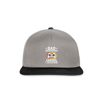 Dad Husband Gaming Legend - Snapback Cap - Graphit/Schwarz - Vorne