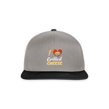 I Love Grilled Cheese - Snapback Cap - Graphit/Schwarz - Vorne