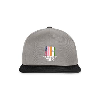 American Indian Yes I'm Both - Snapback Cap - Graphit/Schwarz - Vorne