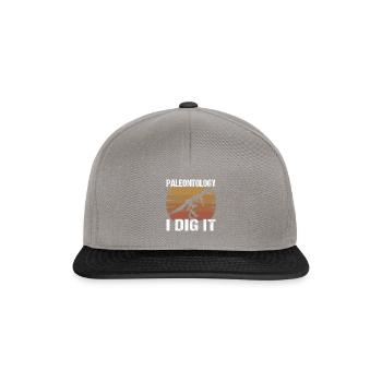Funny Paleontology I Dig It - Snapback Cap - Graphit/Schwarz - Vorne