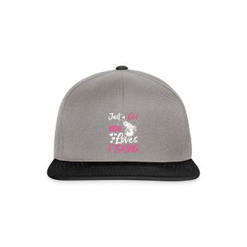 A Girl Who Loves Fishing - Snapback Cap - Graphit/Schwarz - Vorne