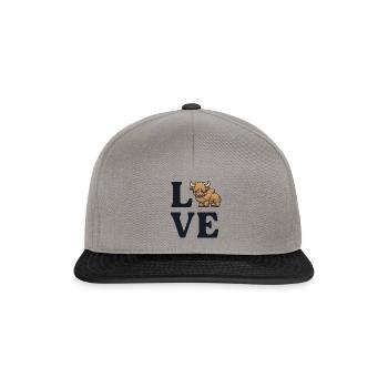 Süßes schottisches Highland Cow Lover Farm Girl - Snapback Cap - Graphit/Schwarz - Vorne