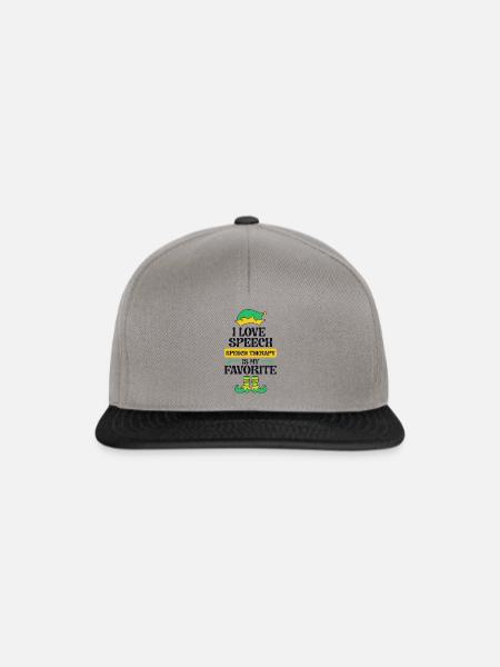 Logopädie Elf Weihnachtsschule Therapeutin SLP - Snapback Cap - Graphit/Schwarz