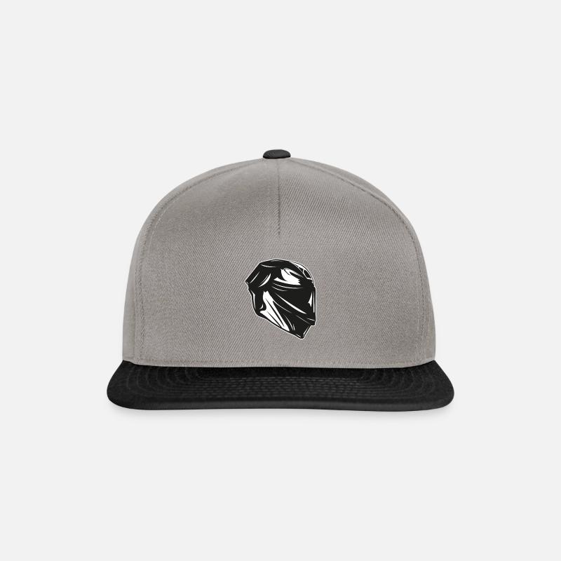 Motorrad Helm silhouette schwarz - Snapback Cap - Graphit/Schwarz